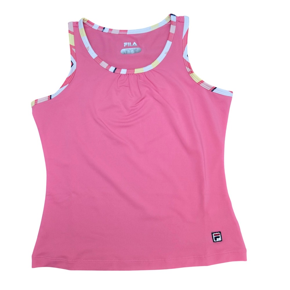 NWT Fila Girls Printed Tank Top‎ Athletic Sleeveless Top Pink Sz M